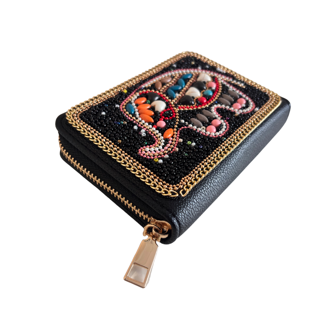 The House of RajPadmini Decorative Elephant Beaded Wallet