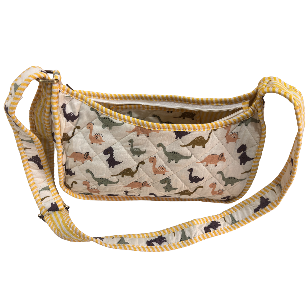 Quilted Cotton Moon Sling Bag for Women | Handcrafted Moon Crossbody Bag for Daily & Casual Wear | The House of RajPadmini