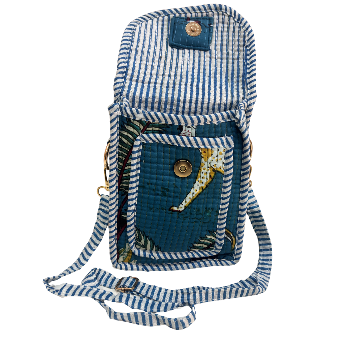 Quilted Cotton Mobile Sling Bag | The House of RajPadmini