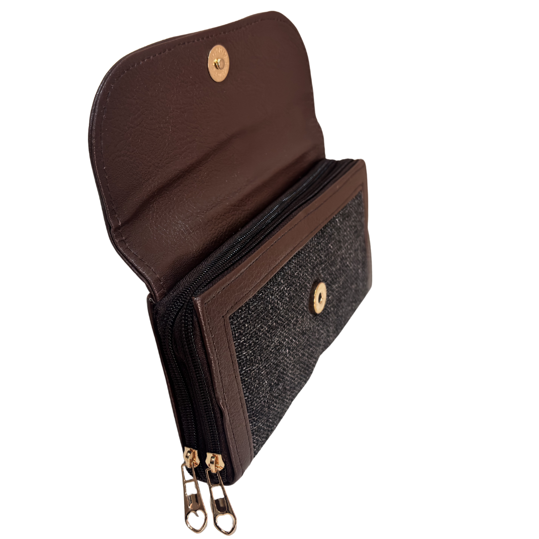 The Hamsafar Edition:- Women's Ethnic Jute Fabric Wallet with Double Partition