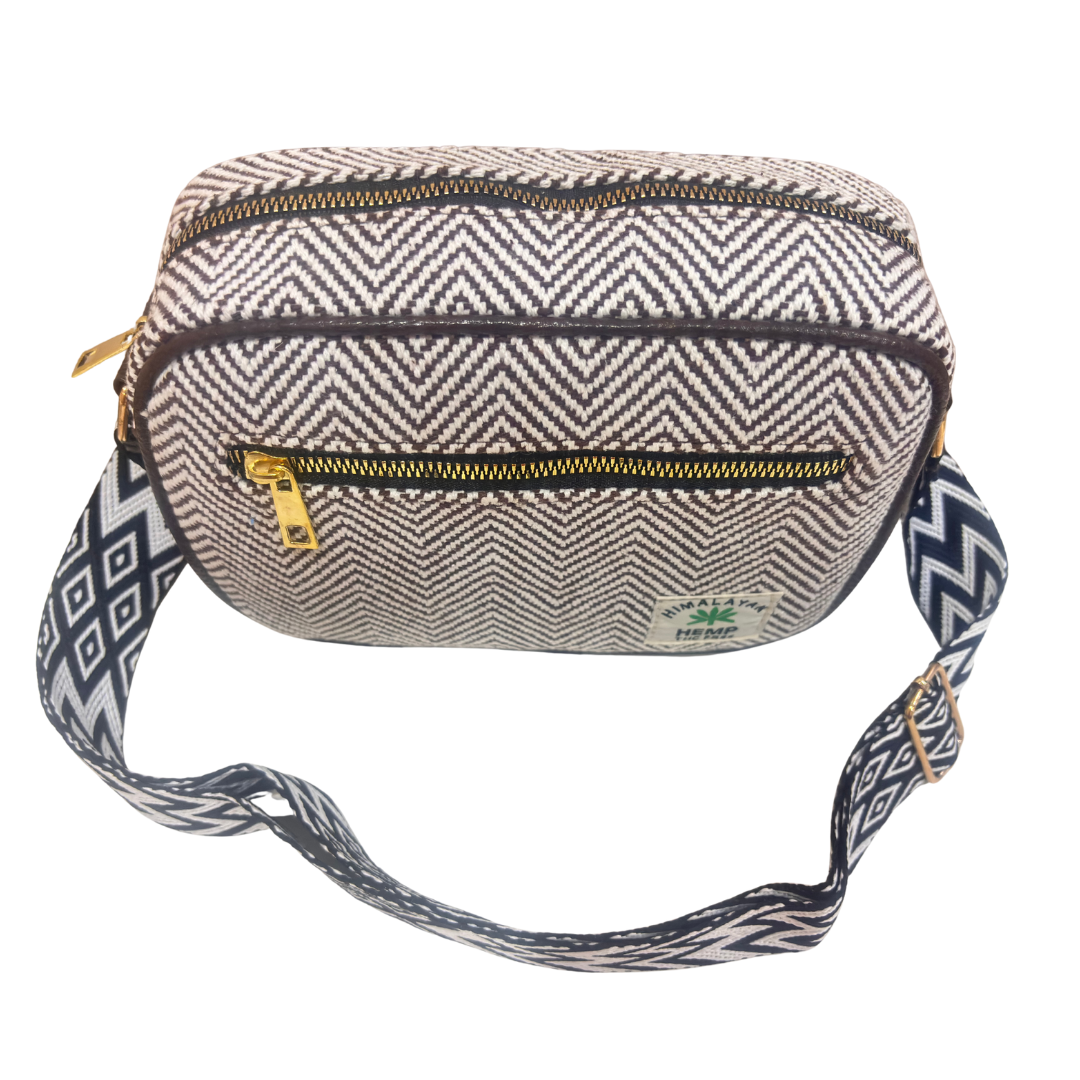 The RajPadmini Planet-Friendly Brown Hemp Adventure Sling Bag