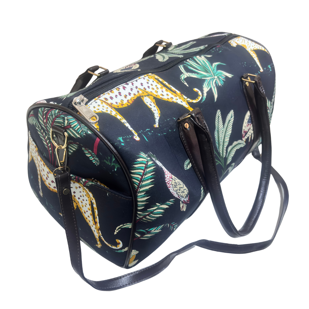 The House of RajPadmini Animal Print Cotton Duffle Bag