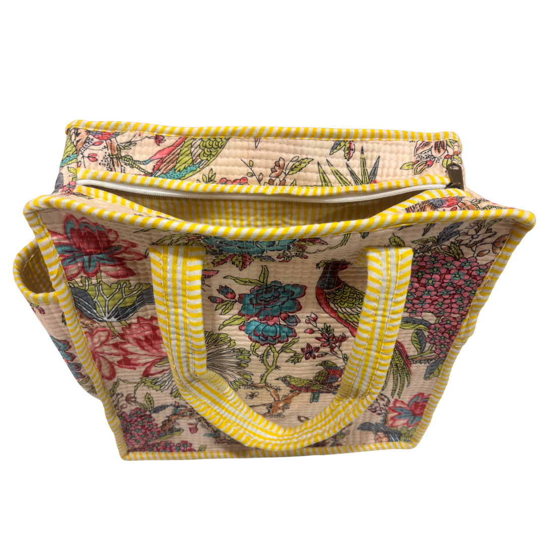 RajPadmini Handcrafted Quilted Cotton Ghar Se Mandir Edition - Tiffin & Pooja Carrier Collection