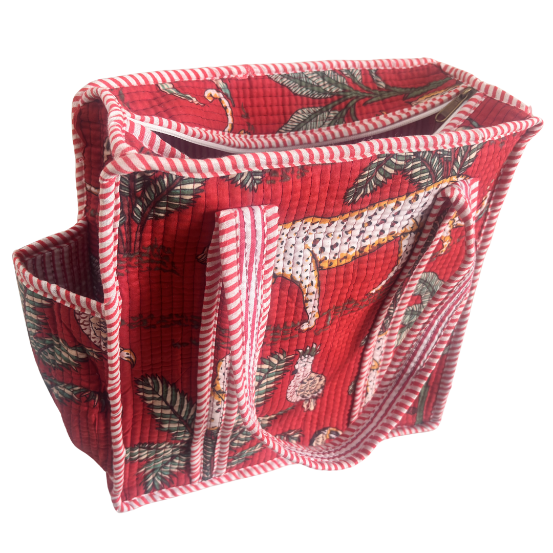 RajPadmini Handcrafted Quilted Cotton Ghar Se Mandir Edition - Tiffin & Pooja Carrier Collection