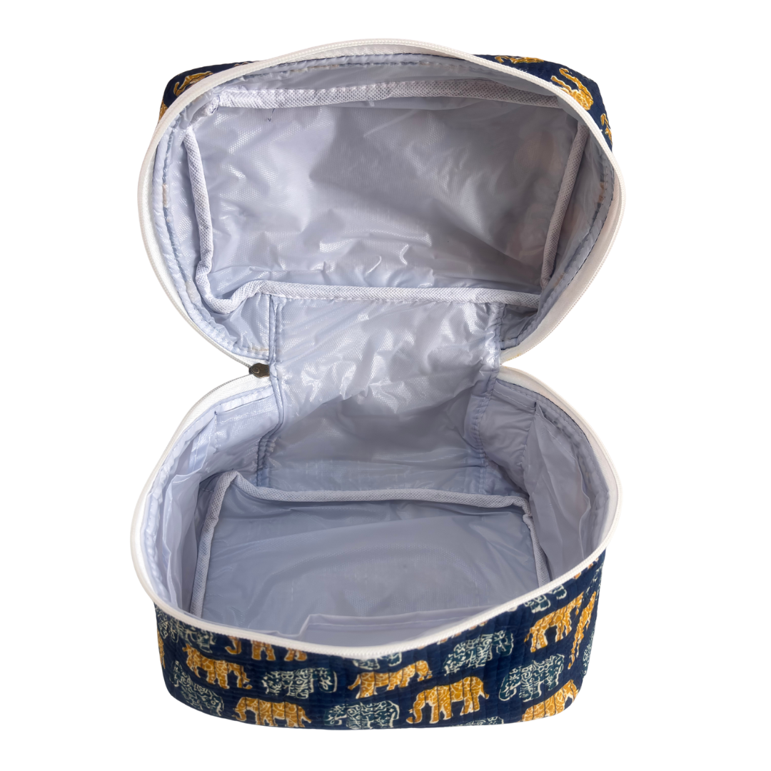 The House of RajPadmini Quilted Cotton Cosmetic Case