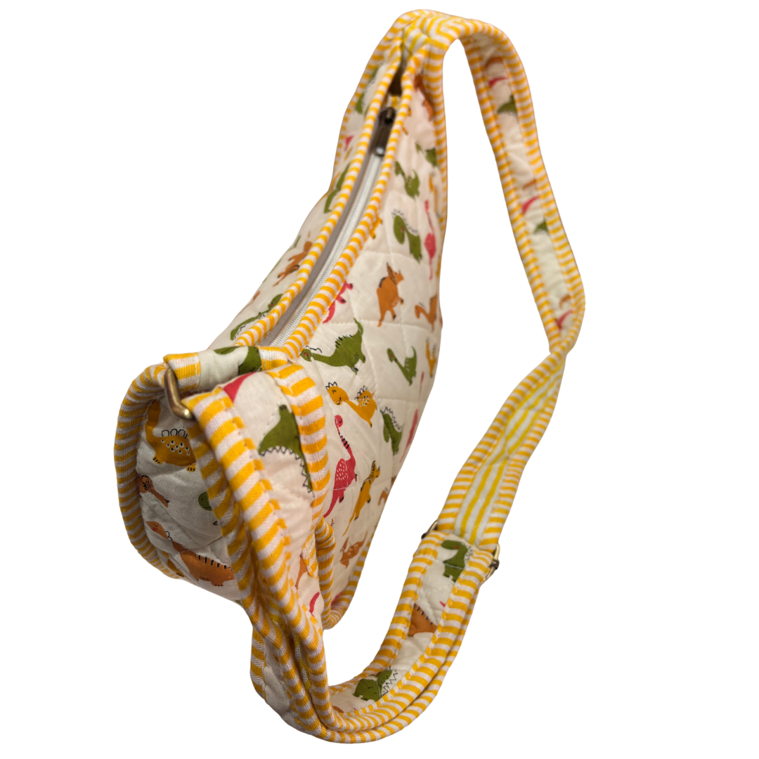 Quilted Cotton Moon Sling Bag for Women | Handcrafted Moon Crossbody Bag for Daily & Casual Wear | The House of RajPadmini