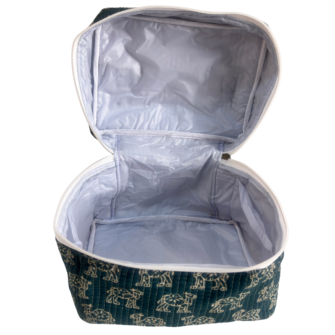 The House of RajPadmini Quilted Cotton Cosmetic Case