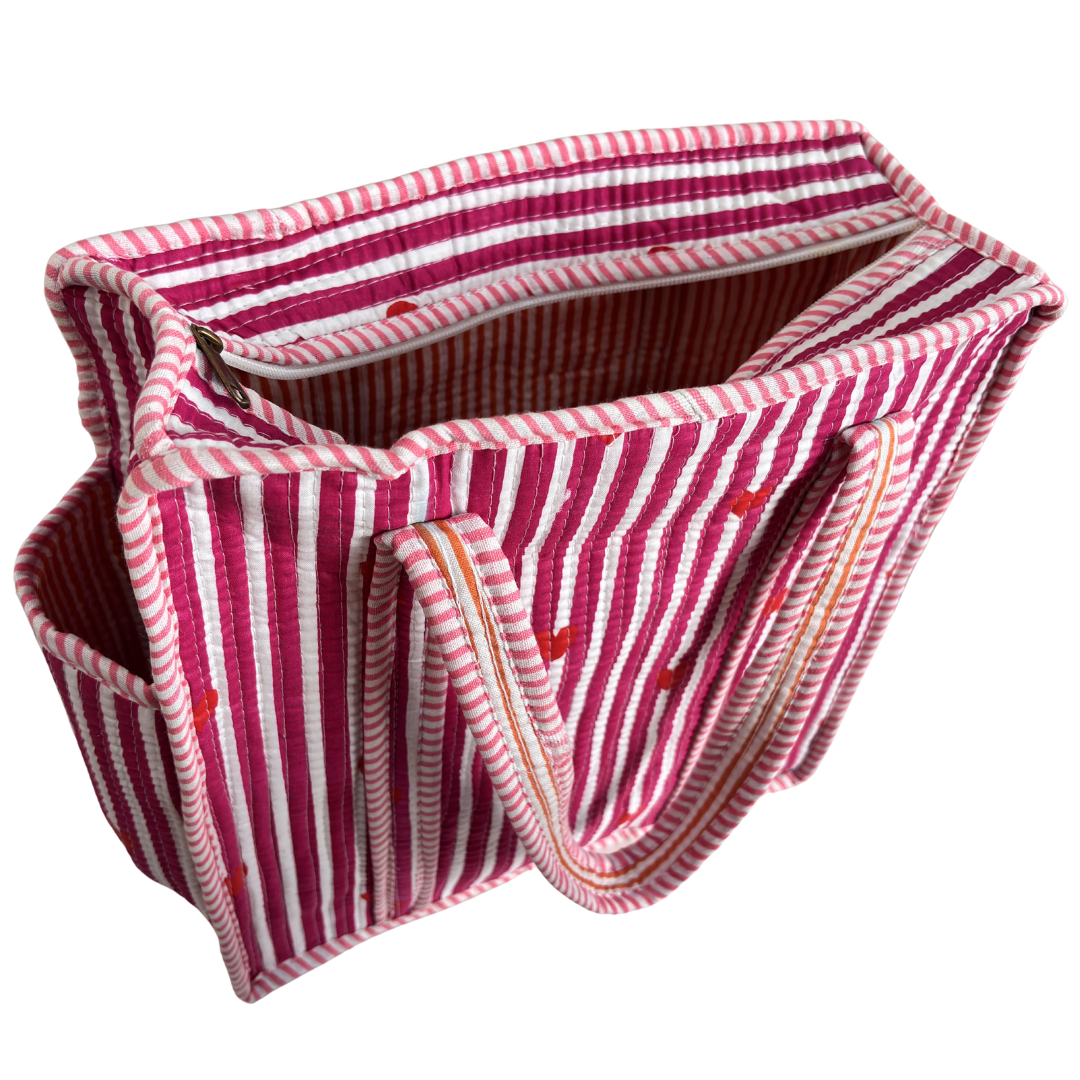 RajPadmini Handcrafted Quilted Cotton Ghar Se Mandir Edition - Tiffin & Pooja Carrier Collection