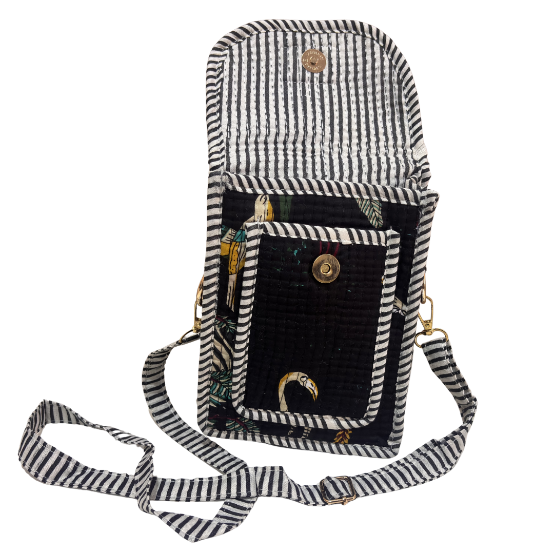 Quilted Cotton Mobile Sling Bag | The House of RajPadmini