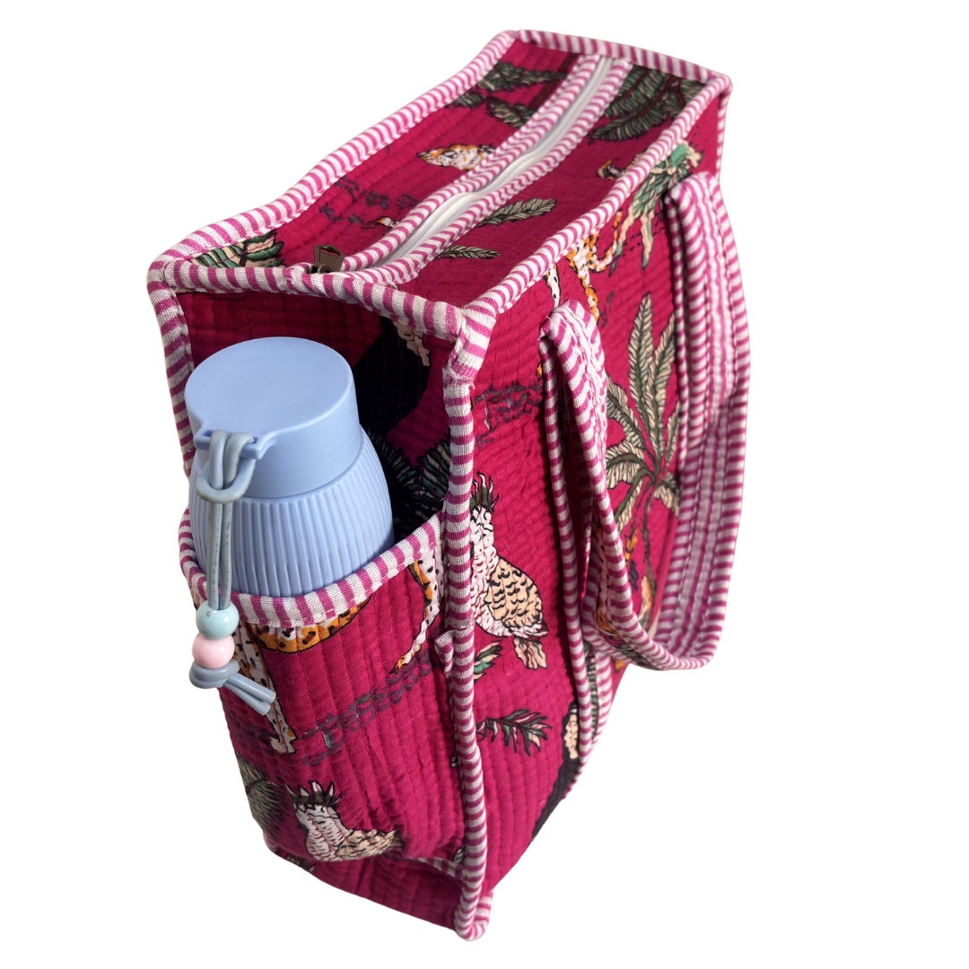 RajPadmini Handcrafted Quilted Cotton Ghar Se Mandir Edition - Tiffin & Pooja Carrier Collection