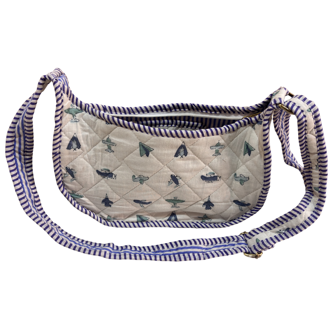 Quilted Cotton Moon Sling Bag for Women | Handcrafted Moon Crossbody Bag for Daily & Casual Wear | The House of RajPadmini