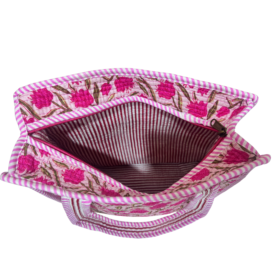 Handcrafted Quilted Cotton Mini Bag