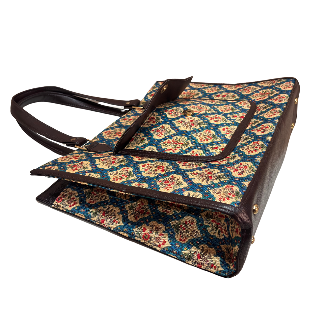 The House of RajPadmini Laptop Tote Bag with Matching Pouch | 16x14 inch
