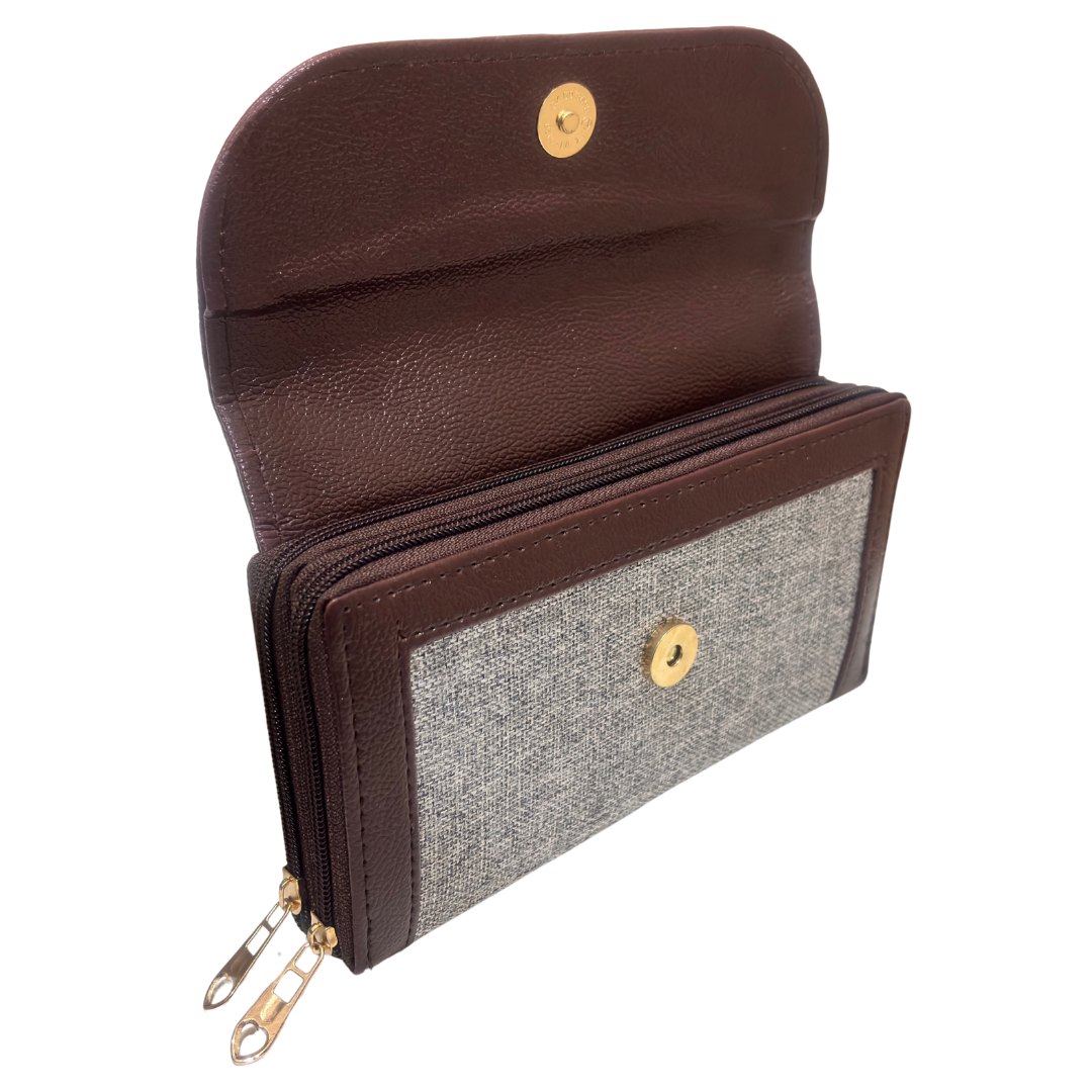 The Hamsafar Edition:- Women's Ethnic Jute Fabric Wallet with Double Partition