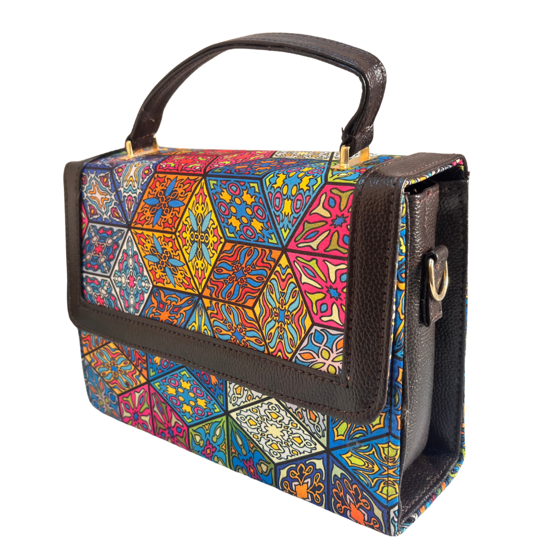 The House of RajPadmini Mandala Print Crossbody Box Bag