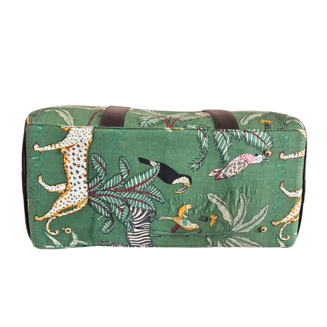 The House of RajPadmini Animal Print Cotton Duffle Bag