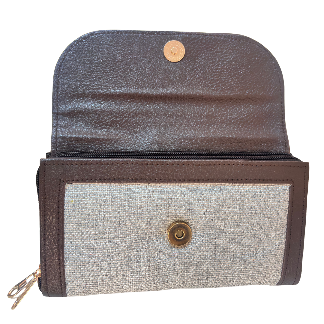 The Hamsafar Edition:- Women's Ethnic Jute Fabric Wallet with Double Partition