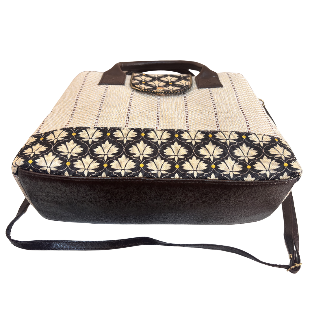Premium Jute Woven Handbag Covertible Sling with Complimentary Pouch