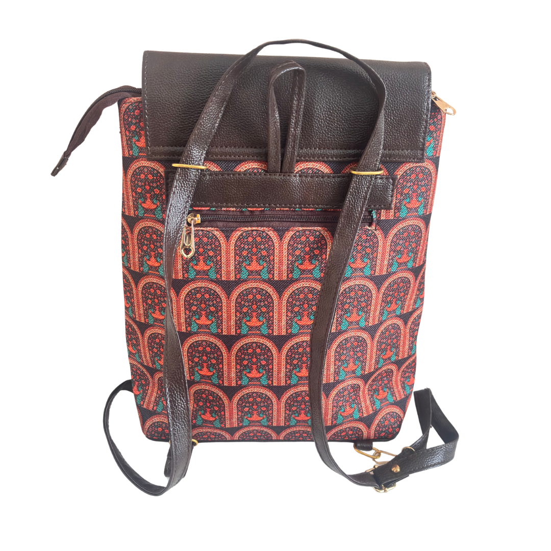 The Heritage Keeper Edition Backpack - Stories in Every Stitch | Rajasthani Arch Canvas Collection