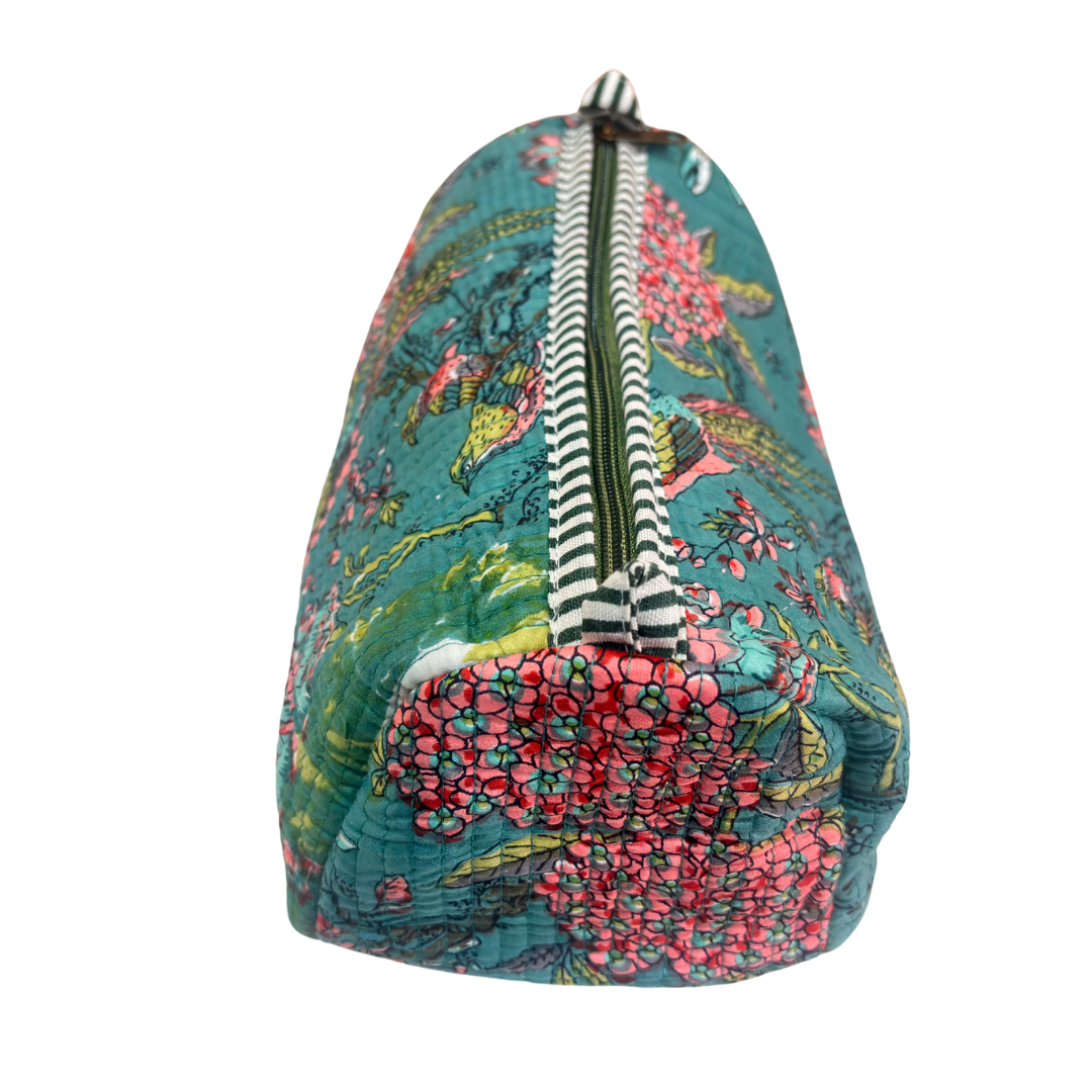 The Alfred Edition Travel Accessory:- Premium Handcrafted Waterproof Quilted Cotton Beauty/Travel Organizer Bag for Men & Women