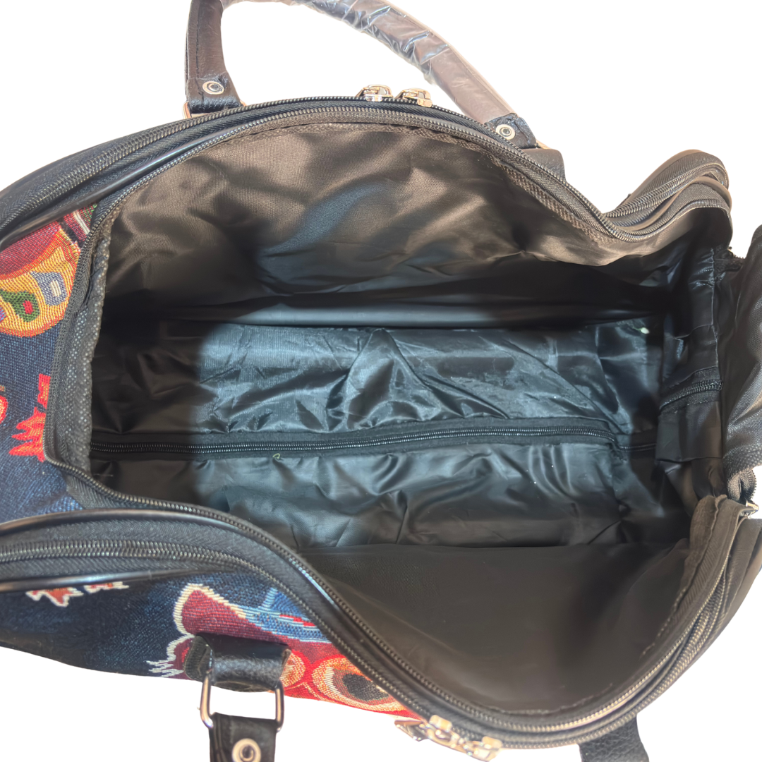 The House of RajPadmini Road Warrior Edition:- Waterproof Elephant Print Wheeled Travel Duffle Trolley Bag