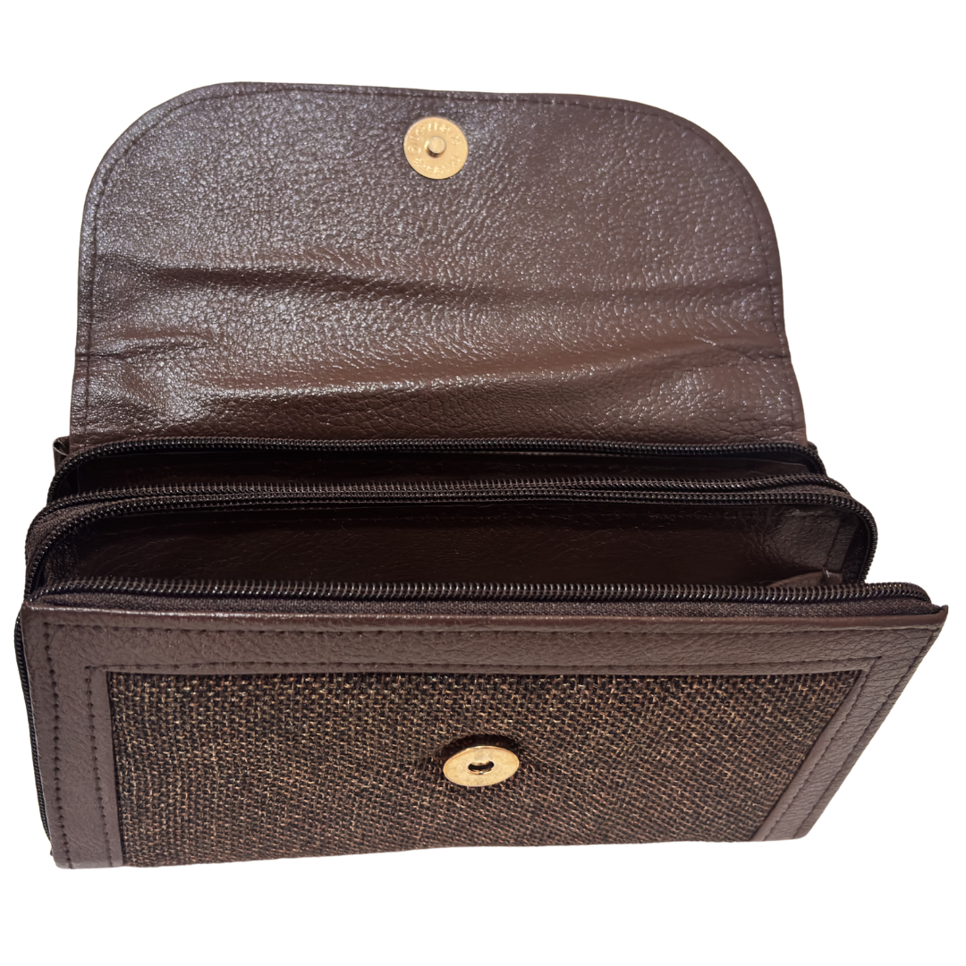 The Hamsafar Edition:- Women's Ethnic Jute Fabric Wallet with Double Partition