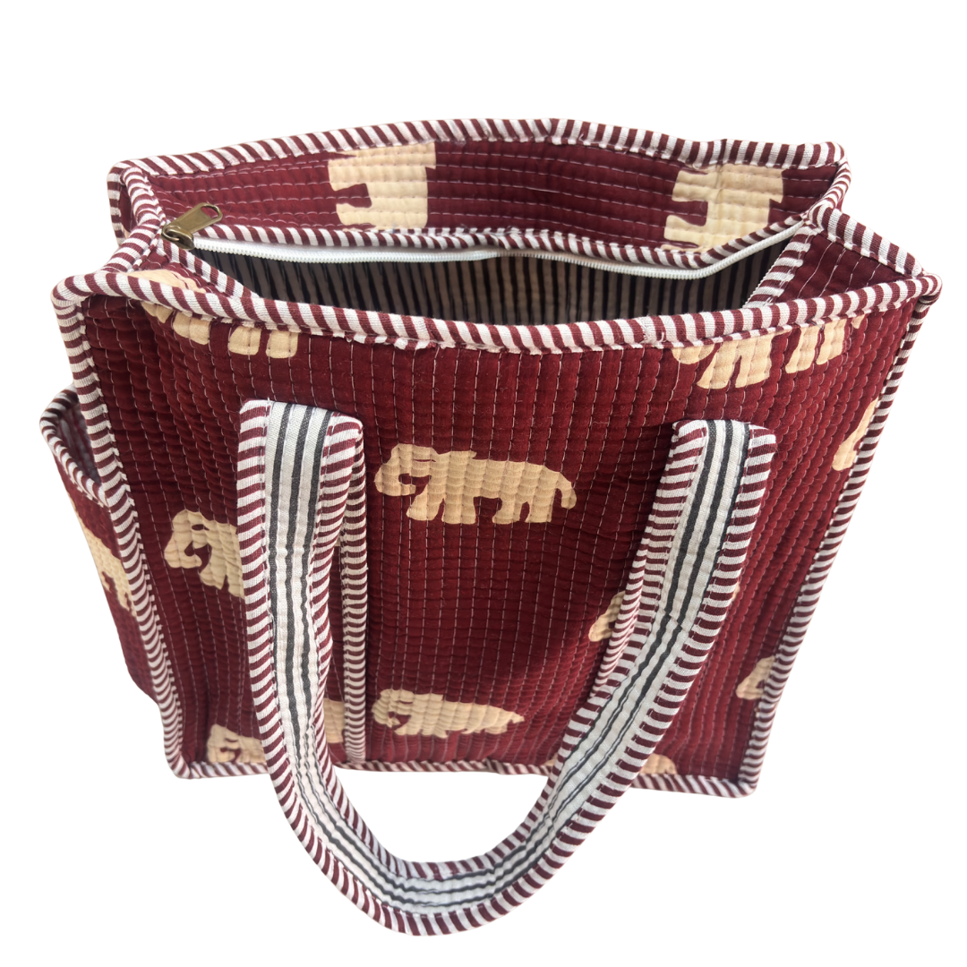 RajPadmini Handcrafted Quilted Cotton Ghar Se Mandir Edition - Tiffin & Pooja Carrier Collection