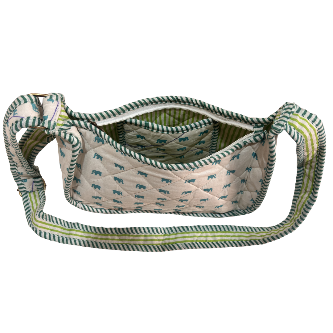 Quilted Cotton Moon Sling Bag for Women | Handcrafted Moon Crossbody Bag for Daily & Casual Wear | The House of RajPadmini