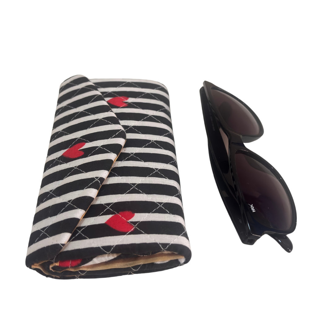The House of RajPadmini Foldable Cotton Sunglass Case with Magnetic Closure