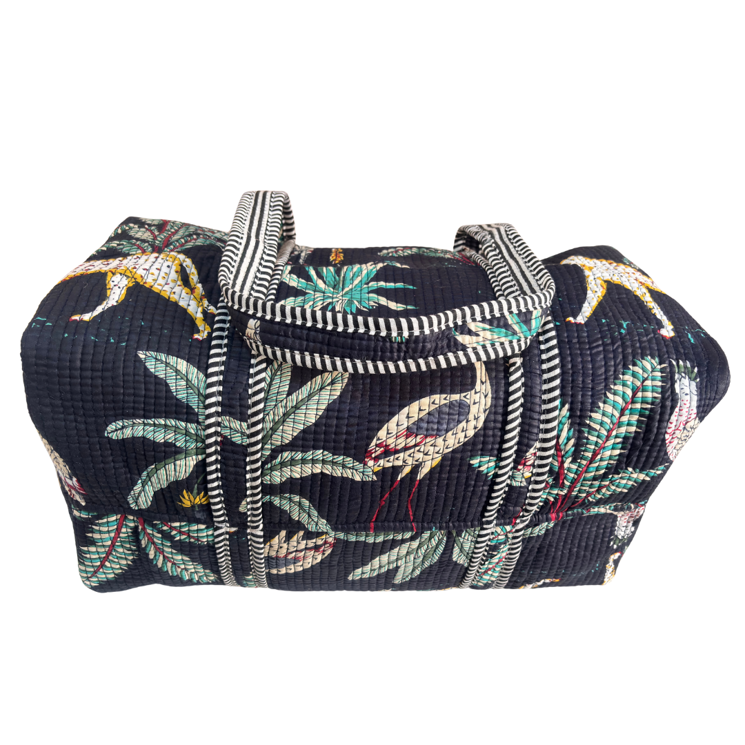 Pushkar Balloon Quilted Heritage Duffle styled as cabin carry-on, gym and weekend bag (Black variant)