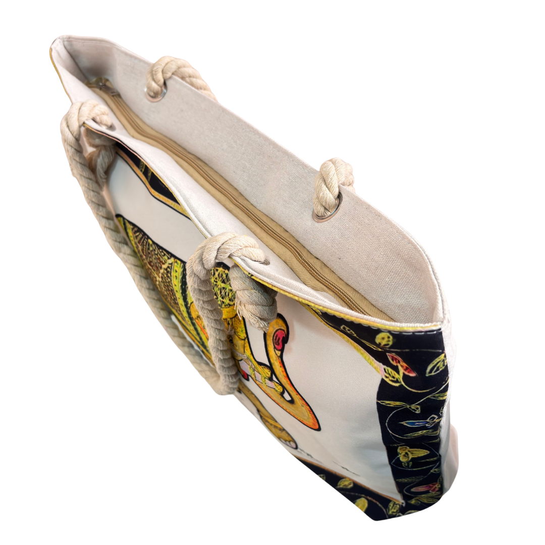 The Beach Party Edition:- Elephant Print Beach Tote Bag with complimentary Pouch