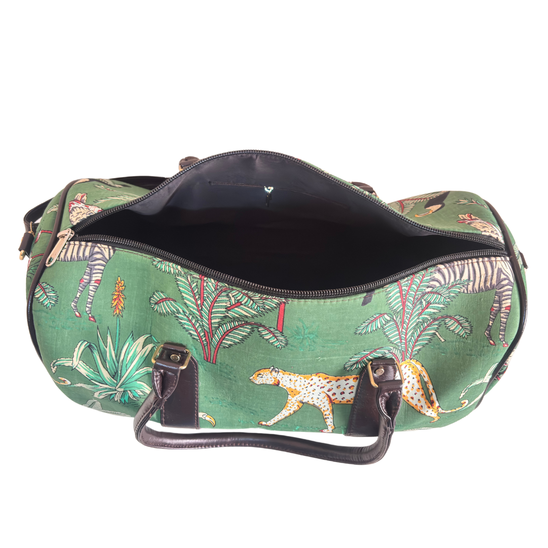 The House of RajPadmini Animal Print Cotton Duffle Bag