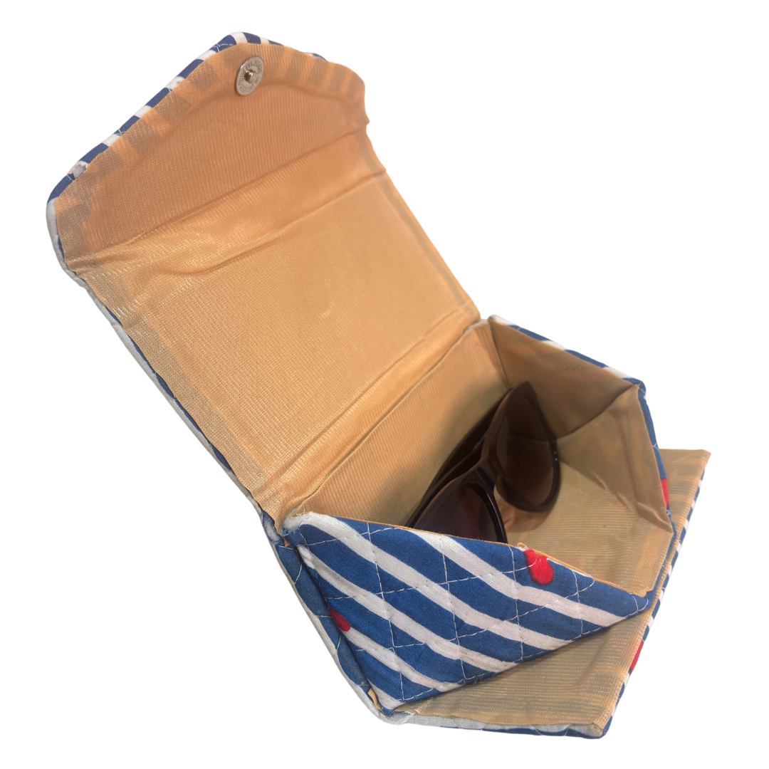 The House of RajPadmini Foldable Cotton Sunglass Case with Magnetic Closure