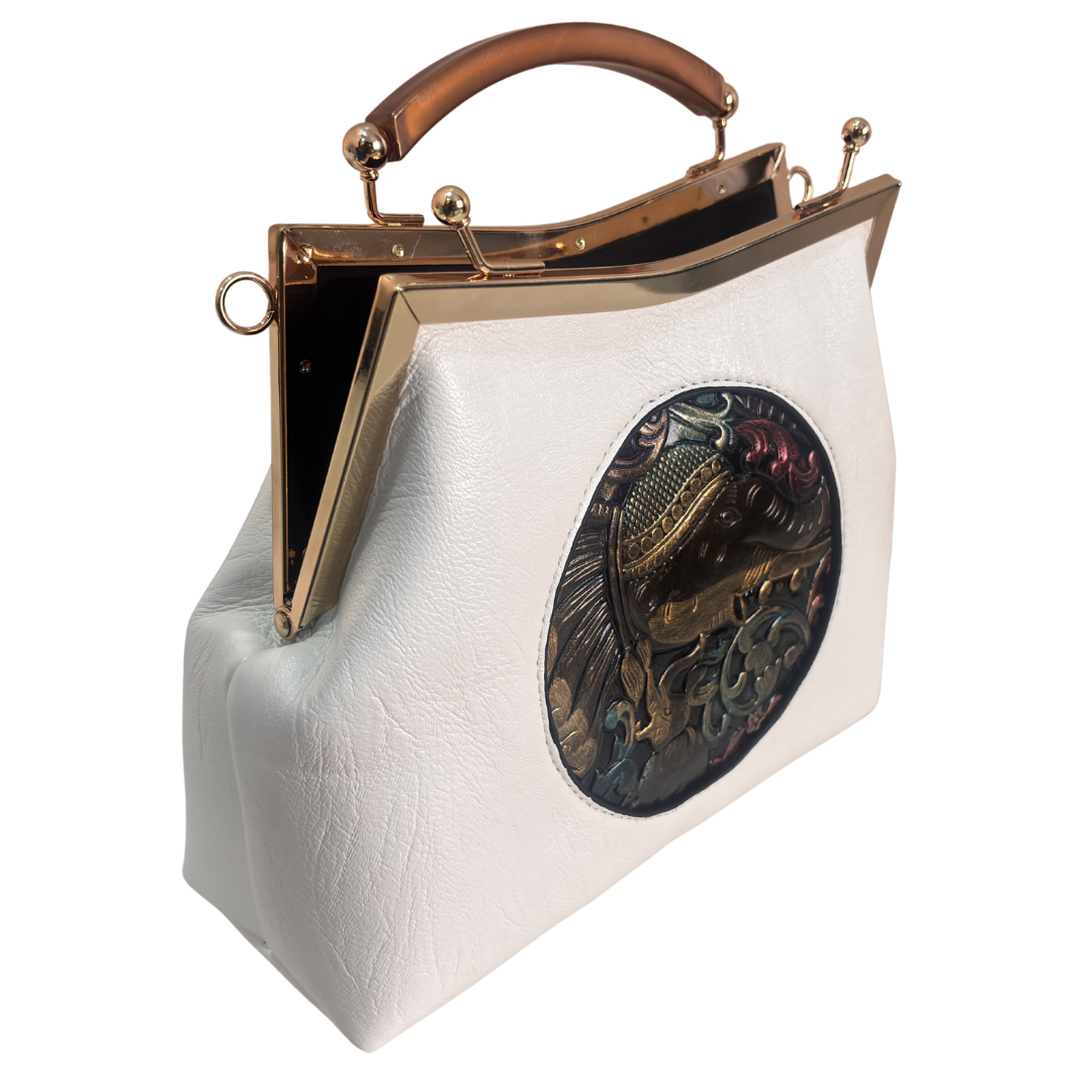 Metal Elephant Satchel Bag for Women | Handcrafted Sling Handbag with Top Handle | Ethnic & Festive | The House of RajPadmini