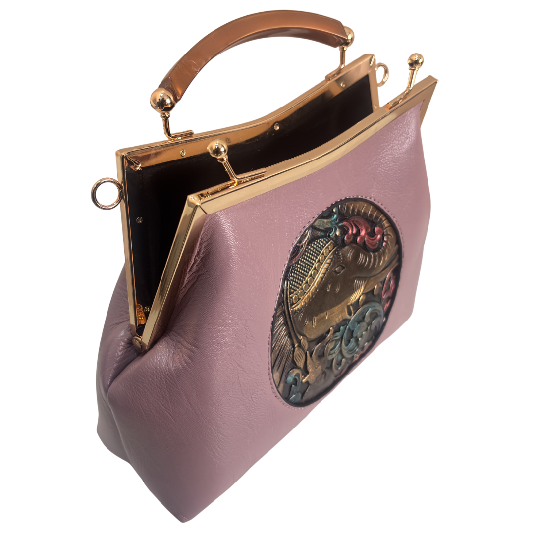 Metal Elephant Satchel Bag for Women | Handcrafted Sling Handbag with Top Handle | Ethnic & Festive | The House of RajPadmini