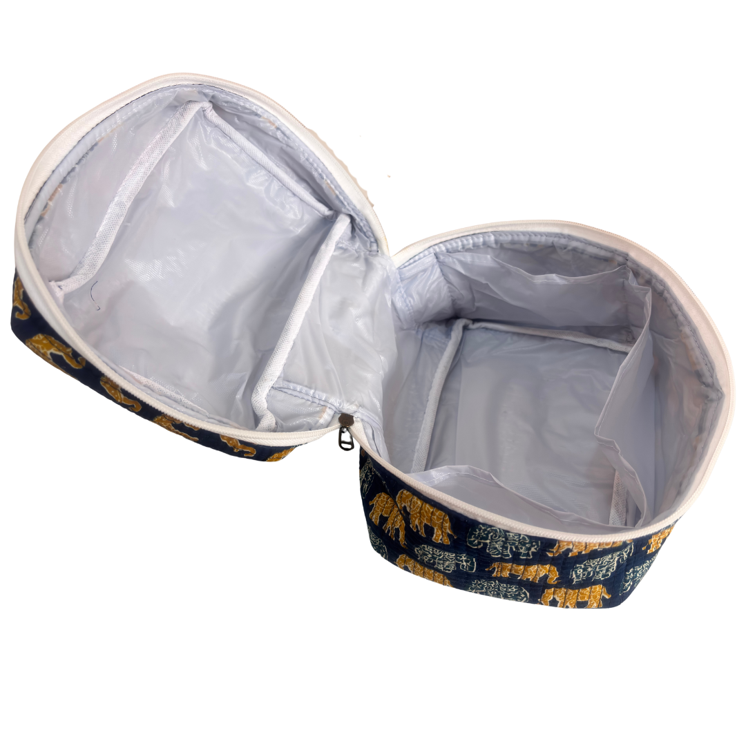 The House of RajPadmini Quilted Cotton Cosmetic Case