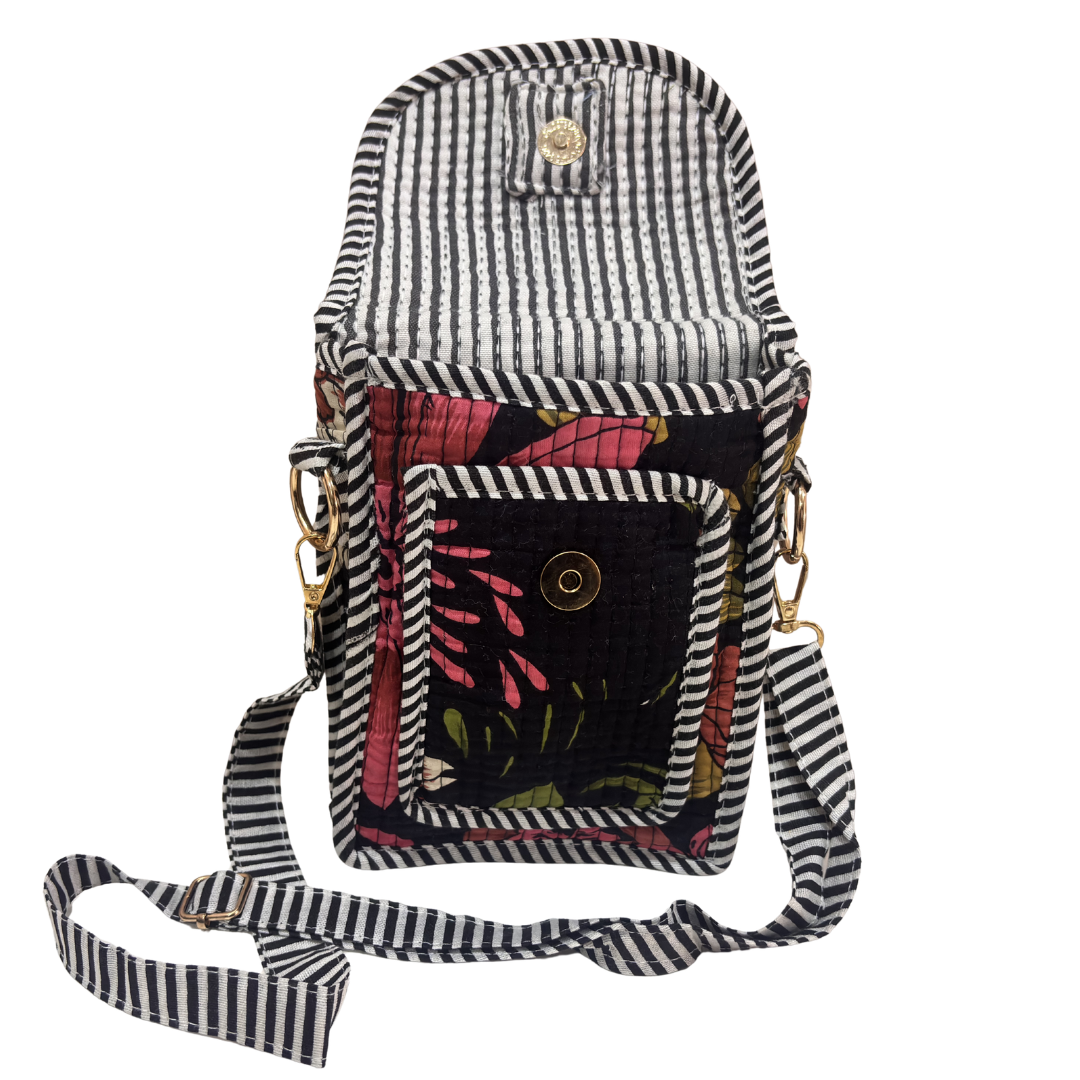 Quilted Cotton Mobile Sling Bag | The House of RajPadmini