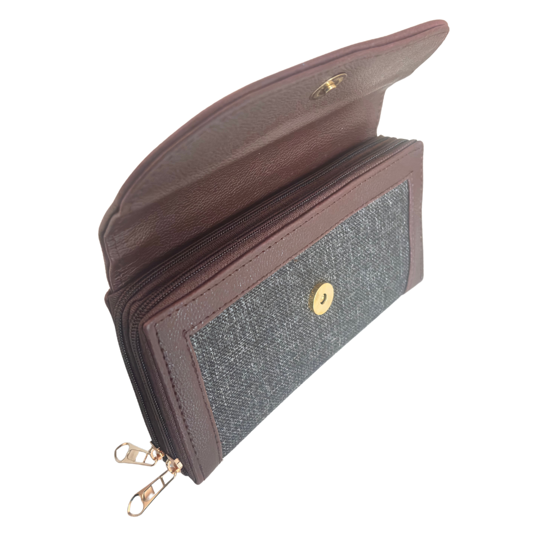 The Hamsafar Edition:- Women's Ethnic Jute Fabric Wallet with Double Partition