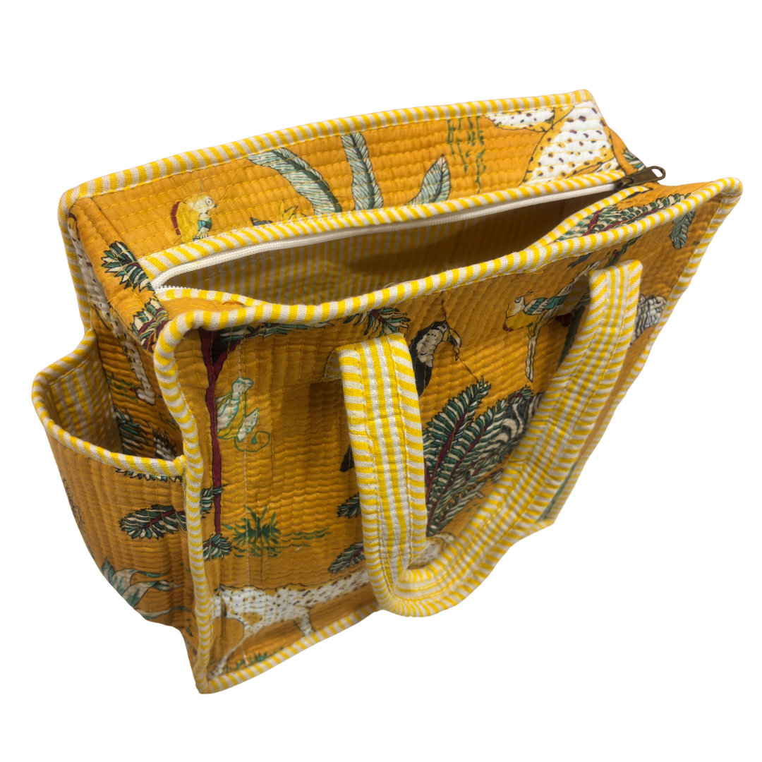 RajPadmini Handcrafted Quilted Cotton Ghar Se Mandir Edition - Tiffin & Pooja Carrier Collection