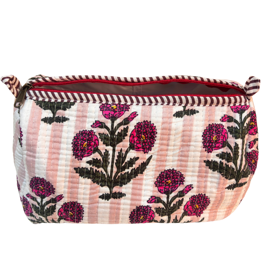 The Alfred Edition Travel Accessory:- Premium Handcrafted Waterproof Quilted Cotton Beauty/Travel Organizer Bag for Men & Women