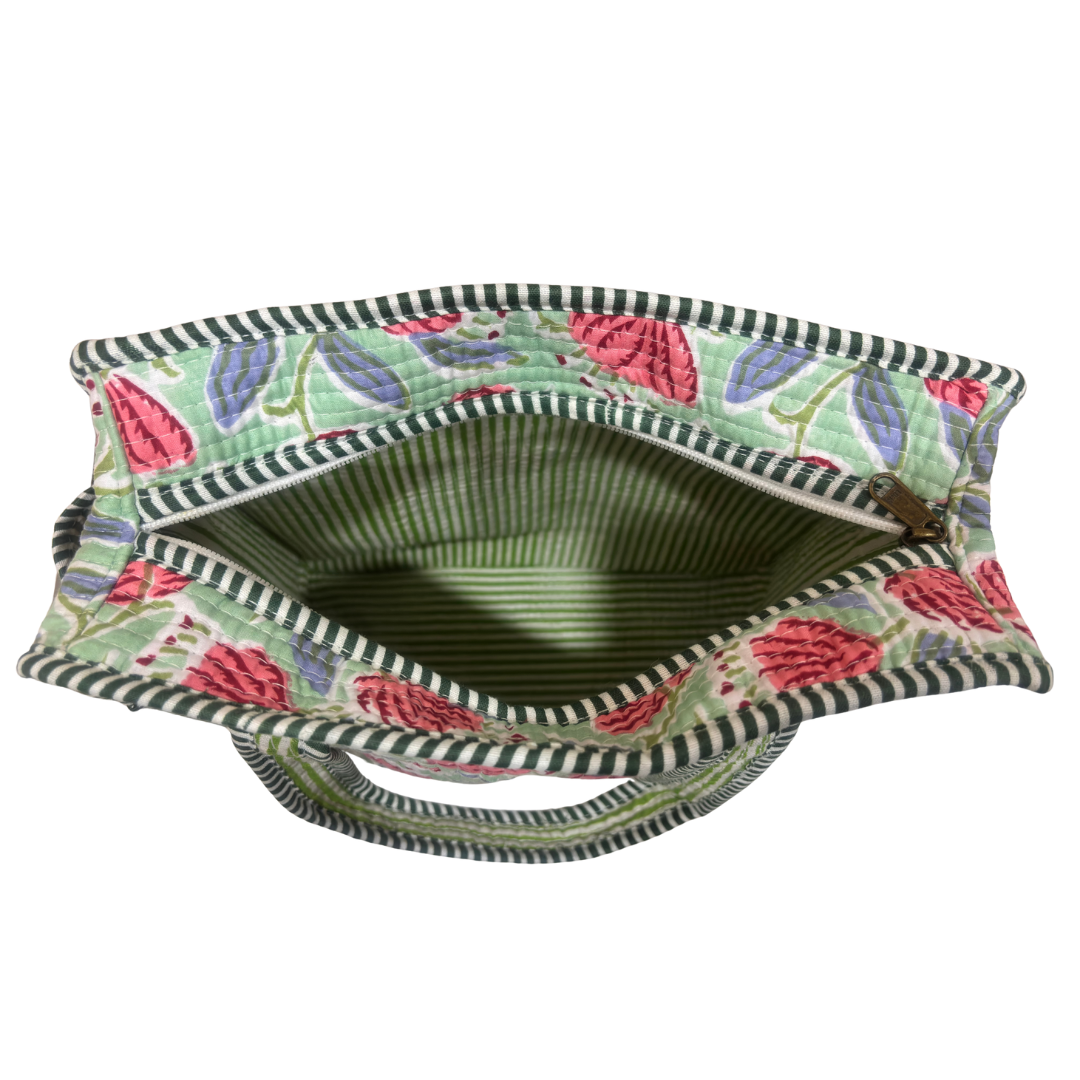 RajPadmini Handcrafted Quilted Cotton Ghar Se Mandir Edition - Tiffin & Pooja Carrier Collection