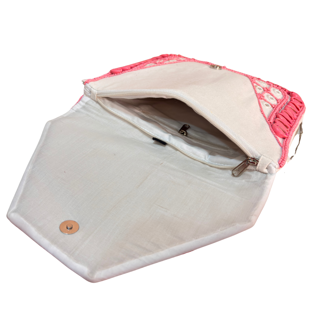 Boho Chic Cotton Crossbody Clutch and Convertible Sling