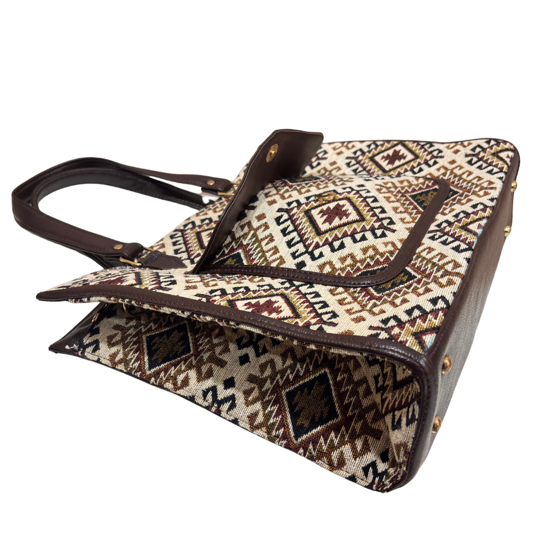 The House of RajPadmini Laptop Tote Bag with Matching Pouch | 16x14 inch