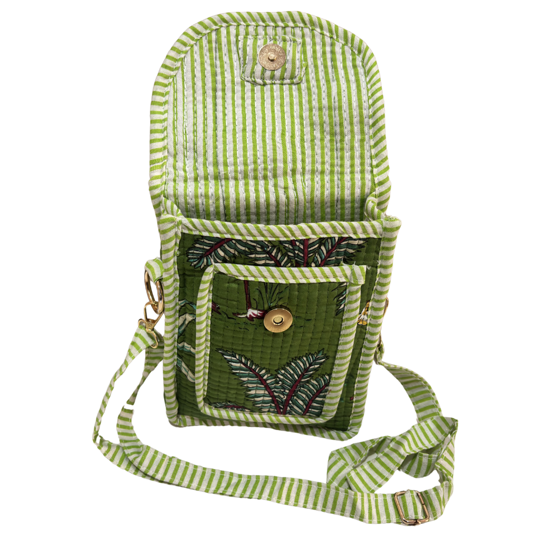 Quilted Cotton Mobile Sling Bag | The House of RajPadmini