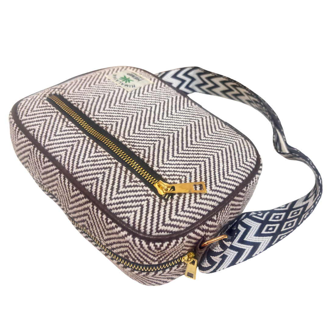 The RajPadmini Planet-Friendly Brown Hemp Adventure Sling Bag