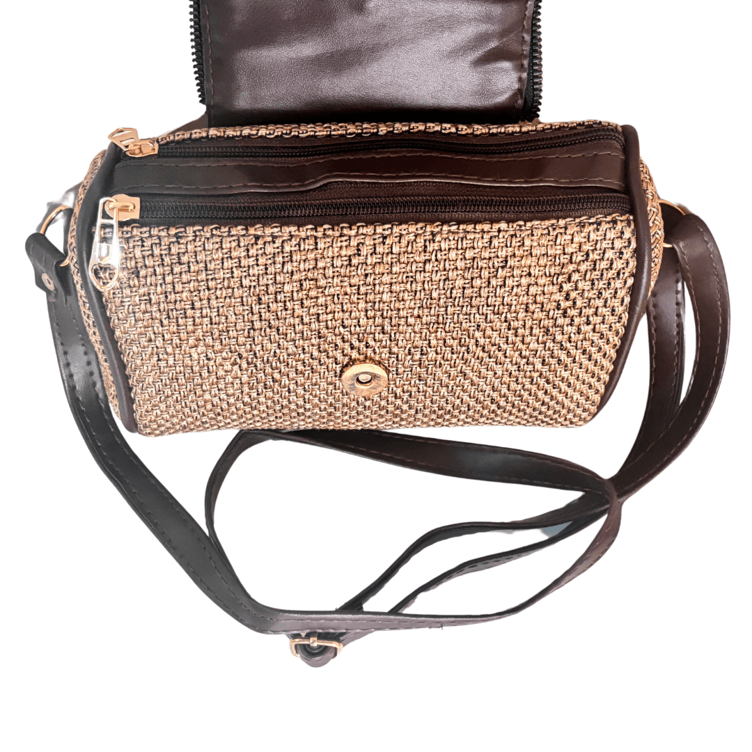 The Saheli Edition:- Women's Tan Brown Jute Sling Bag