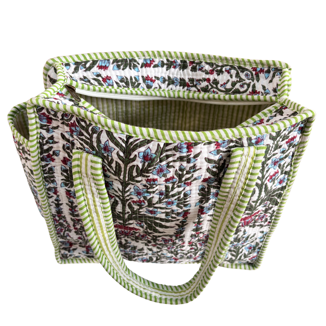 RajPadmini Handcrafted Quilted Cotton Ghar Se Mandir Edition - Tiffin & Pooja Carrier Collection