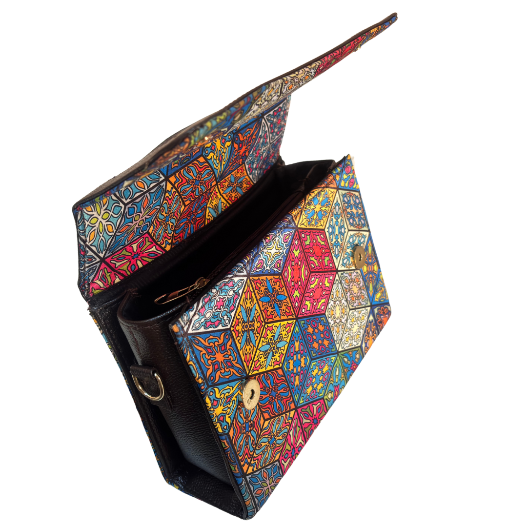 The House of RajPadmini Mandala Print Crossbody Box Bag