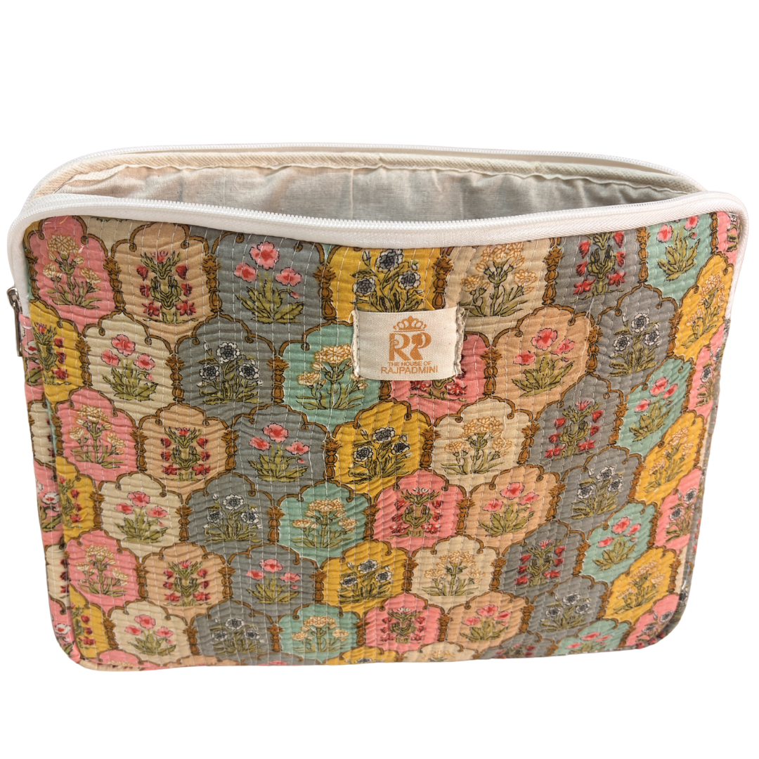 Classic Yellow laptop sleeve side profile with full-perimeter zip closure