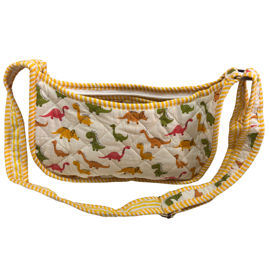 Quilted Cotton Moon Sling Bag for Women | Handcrafted Moon Crossbody Bag for Daily & Casual Wear | The House of RajPadmini